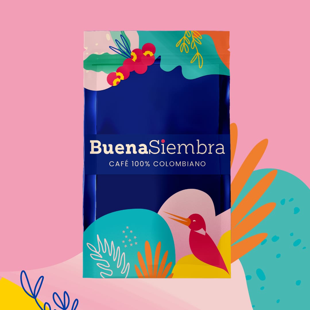 Bolsa de café colombiano marca Buena Siembra, Origen Vergara, Cundinamarca